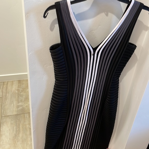 🙏SLIMMING SATIN RIBBONS unique mesh and ribbon cocktail dress. Rare. - Picture 5 of 11